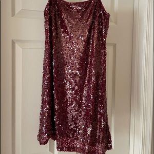 Burgundy Sequin Spaghetti Strap Dress - NWT